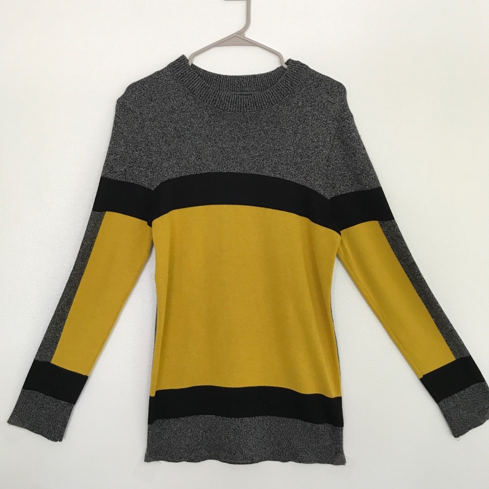 Silver, Black & Yellow H&M Crewneck Sweater
